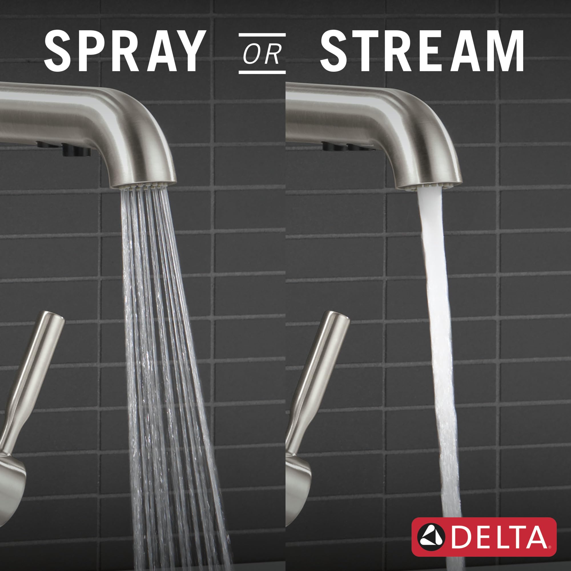 Delta Almari Almari Single Handle Pull-Out Kitchen Faucet in Stainless - 16943-SS-DST