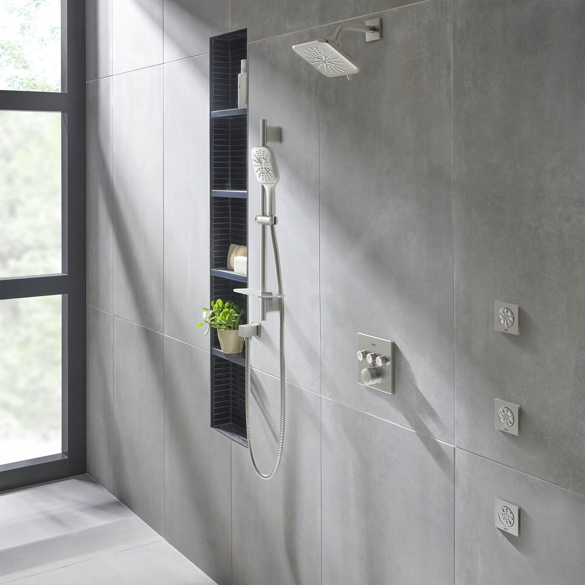 Grohe Grohtherm 29142EN0 Triple Function Thermostatic Valve Trim in Grohe Brushed Nickel