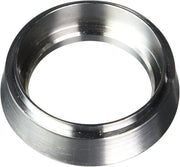 Brushed stainless steel spout base ring with circular opening, shown from above.