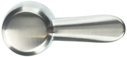 Stainless steel lever handle with round knob and extended shaft for faucet installation.