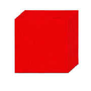 Stack of 10 red 1/4 inch sanding sheets fanned to show quantity.