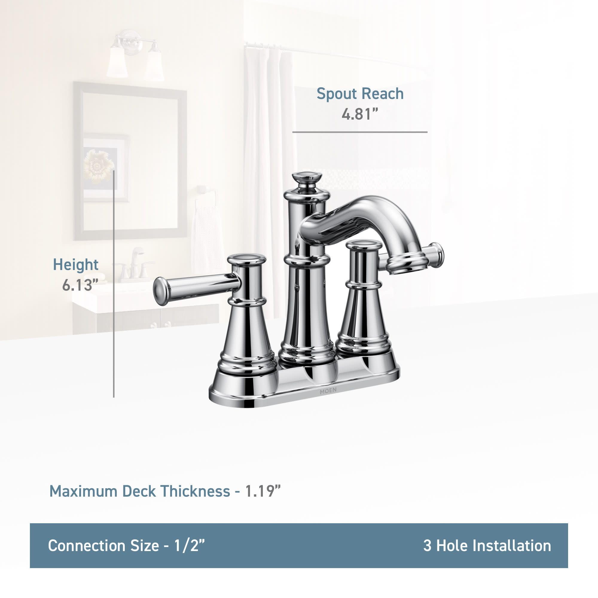 Moen Belfield Two Handle Centerset Bathroom Faucet in Oil Rubbed Bronze - 6401ORB