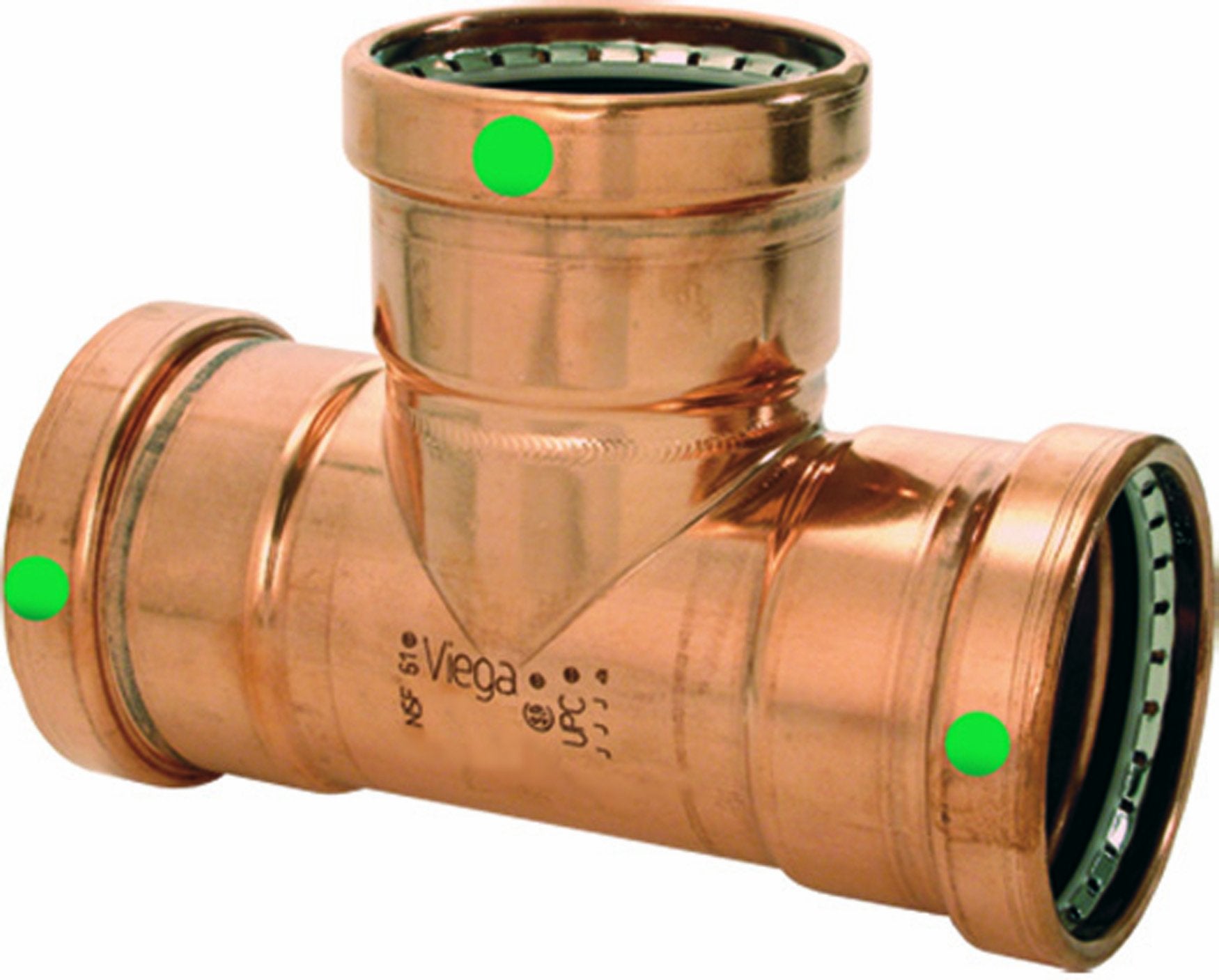 Viega ProPress 3" x 3" x 1-1/2" Press Tee in Copper - 20798