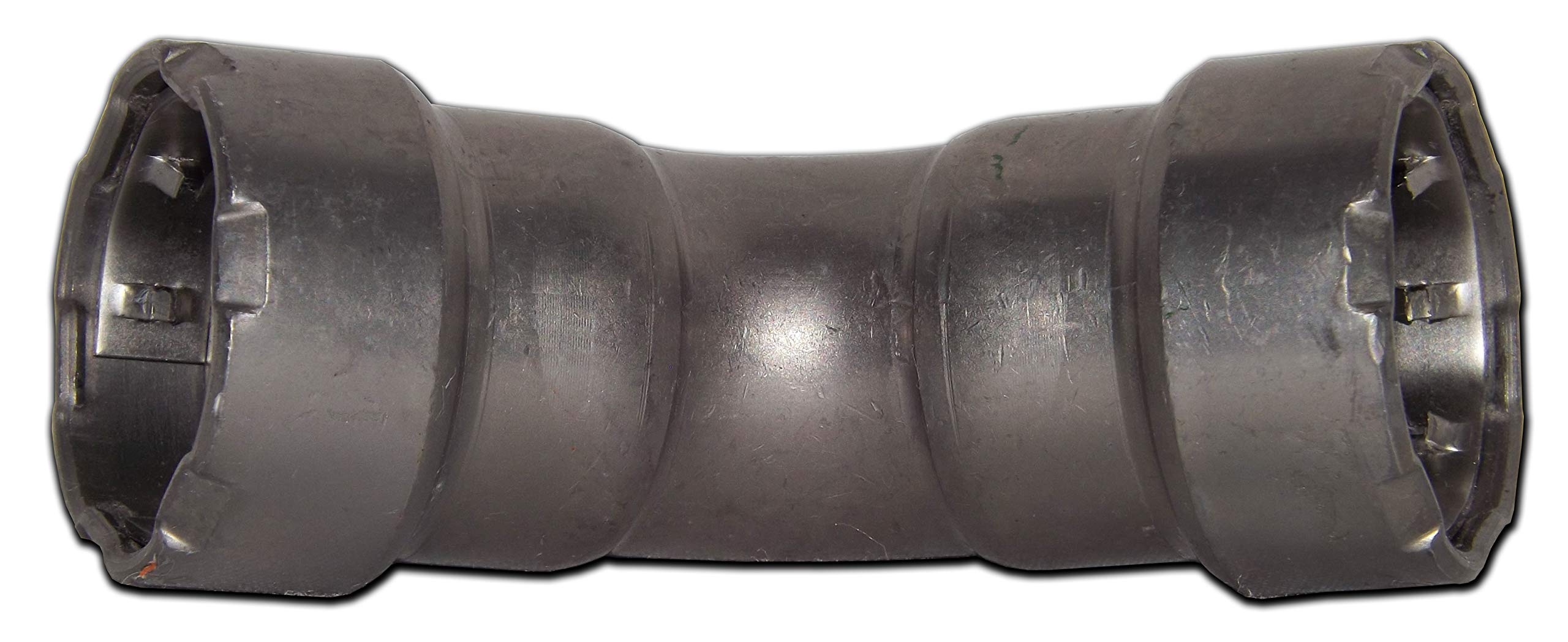 Dark gray metal 45-degree elbow fitting with press-connect ends on both sides.