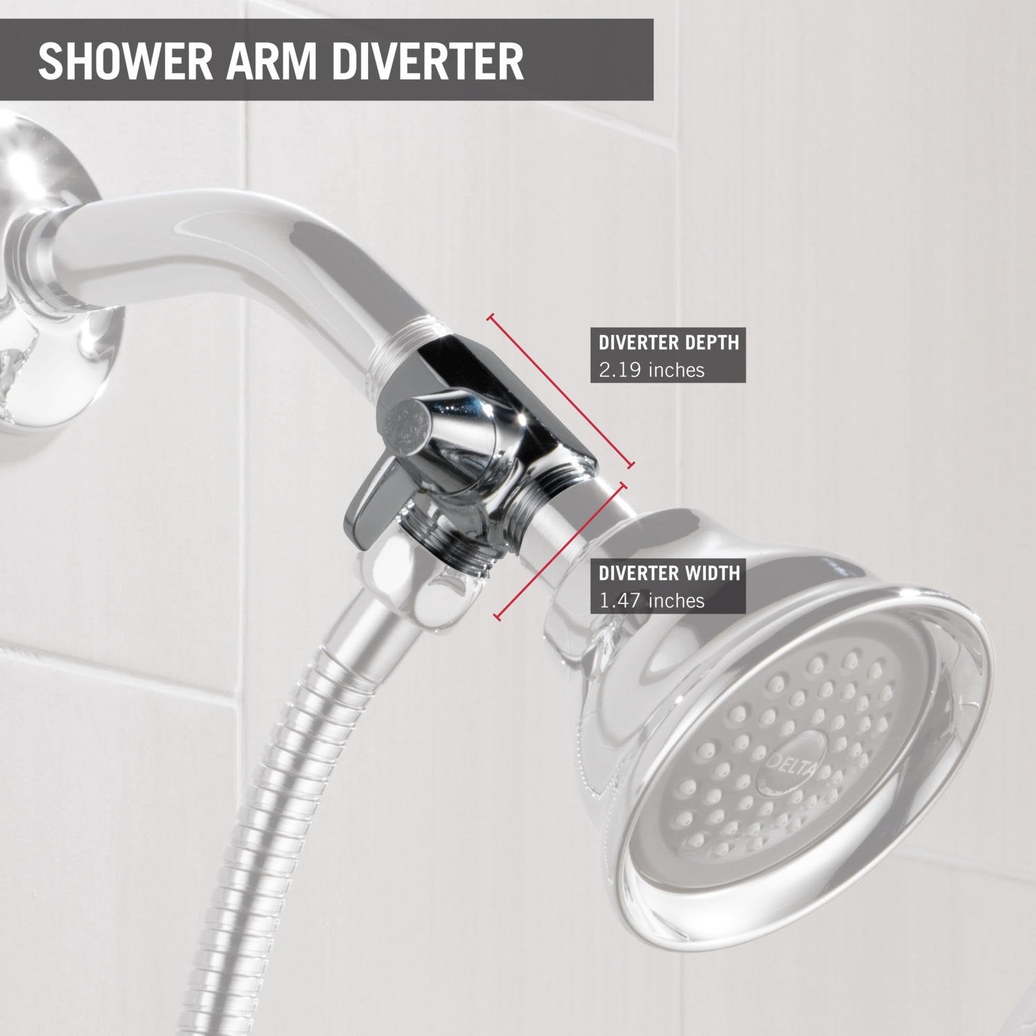 Delta Universal Showering Components U4922-PK Shower Arm Diverter for Hand Shower in Chrome Finish