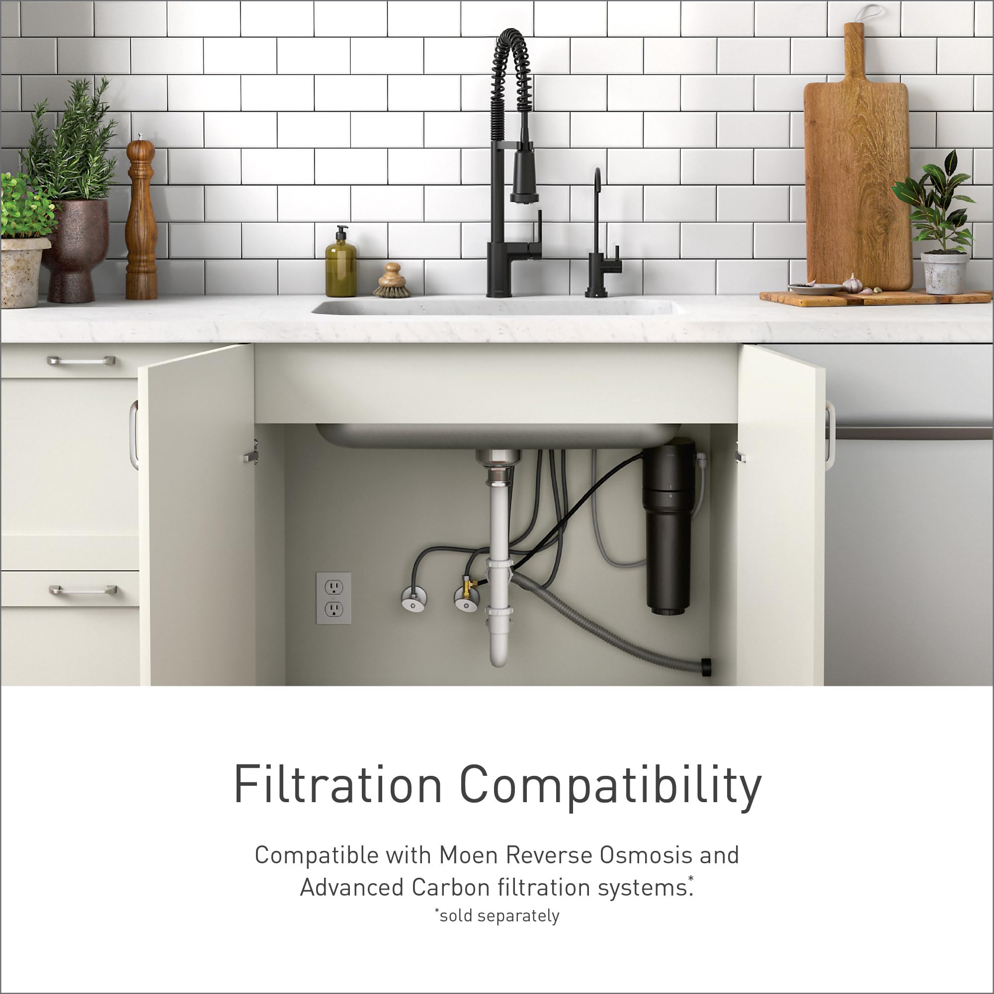 Moen Sip Traditional Drinking Water Beverage Faucet with Optional Filtration System in Chrome - F7600
