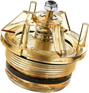 Brass bonnet and poppet assembly with chrome nut, spring, and sealing components for 1 and 1 1/4 inch backflow preventers.