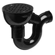 Oatey 2 in. ABS Floor Drain with Built-In P-Trap and Cleanout in Black - 42723