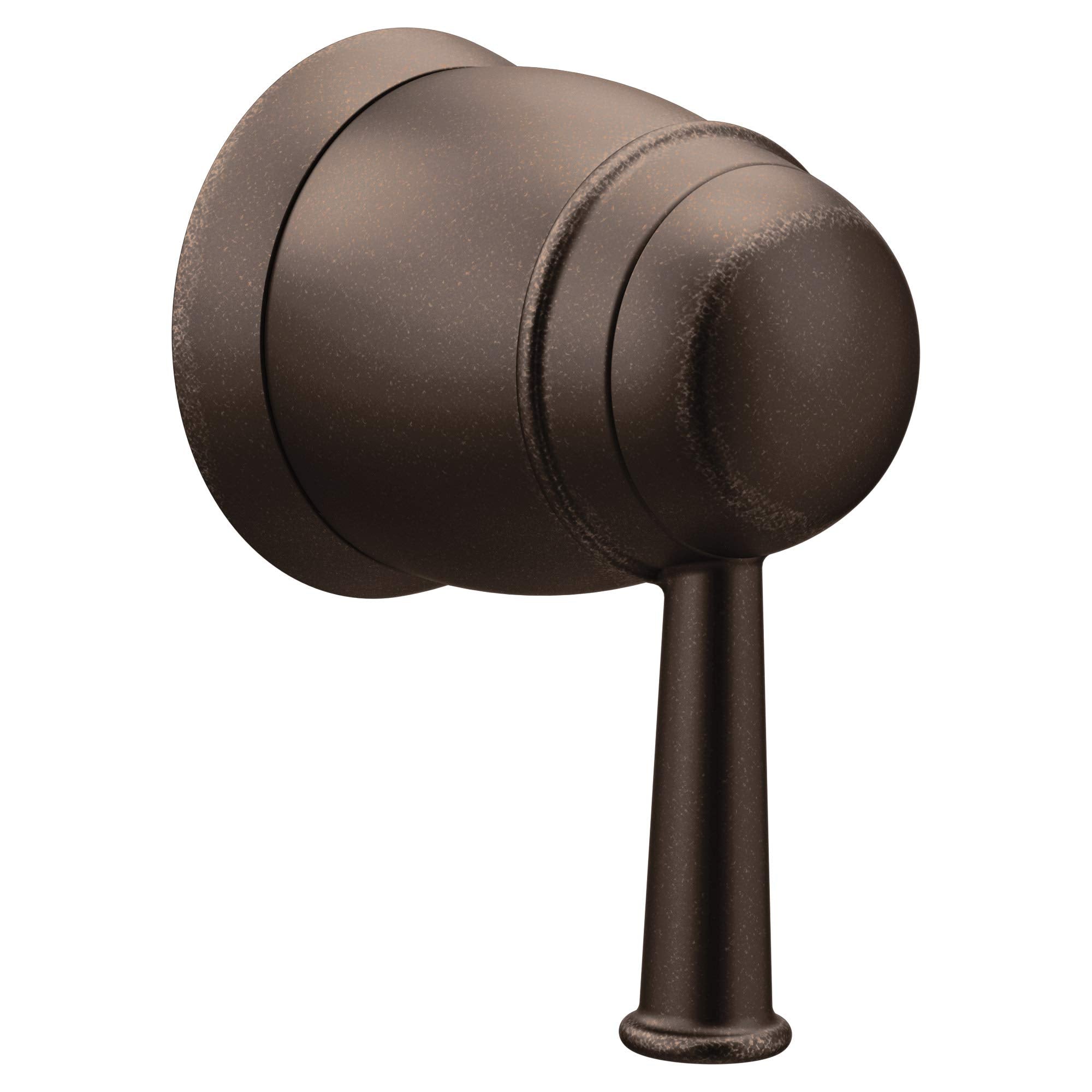 Old World Bronze shower volume control valve trim with rounded knob handle and cylindrical mounting base.