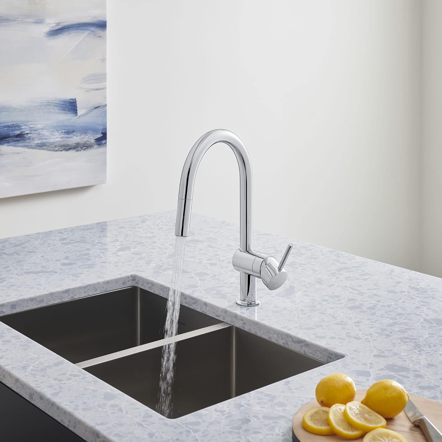 Grohe 31378003 Minta Single-Handle Pull-Down Kitchen Faucet Dual Spray 1.75 GPM In Starlight Chrome Finish