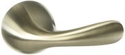 Stainless steel lever handle with curved design and brushed finish for transfer valve application.