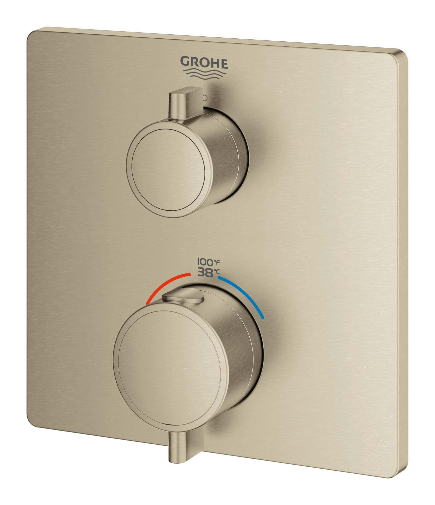 Grohe Grohtherm 24110EN0 Single Function 2-Handle Thermostatic Valve Trim in Grohe Brushed Nickel