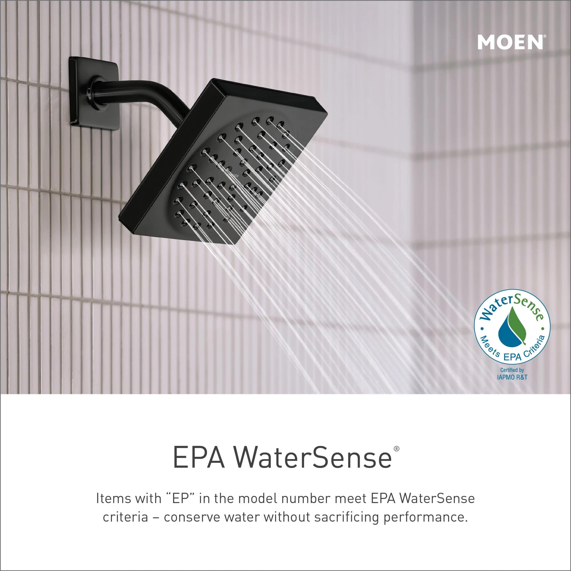 Moen Voss M CORE 2 Series 1 Handle Tub and Shower Trim Kit with Eco Performance Showerhead in Matte Black - UT2693EPBL