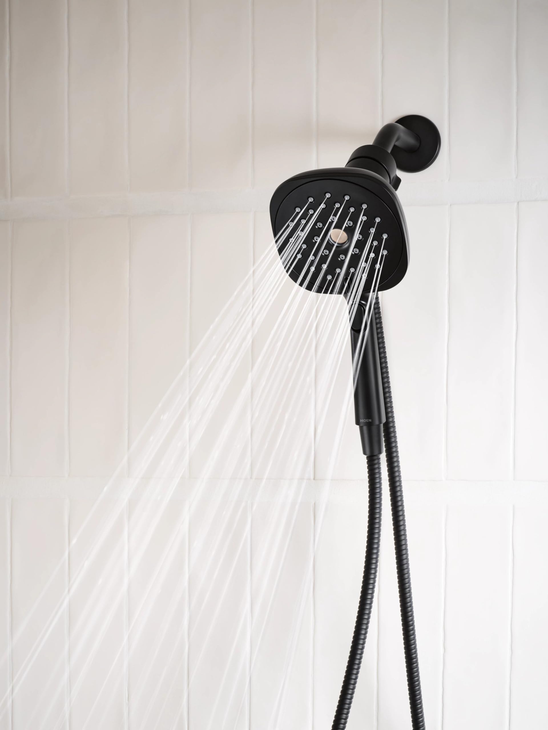 Moen Verso Infiniti Dial Square Handheld Shower 5 Inch Diameter Spray Head in Matte Black - 220H5BL