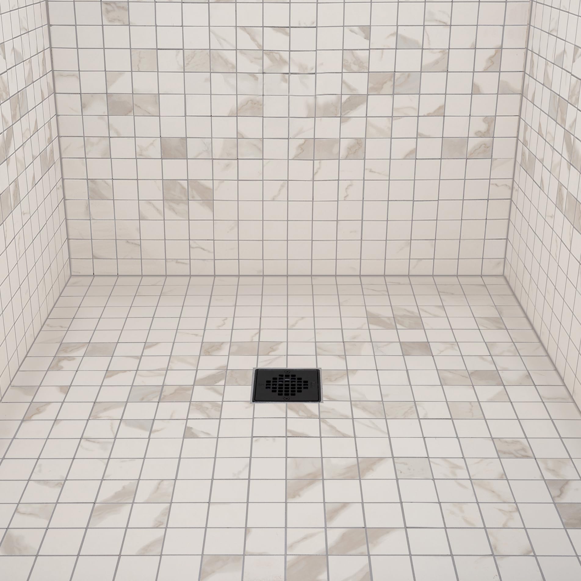 Oatey 4-1/4 in. Square Snap-Tite Shower Strainer for Tiled Showers in Matte Black - 42423