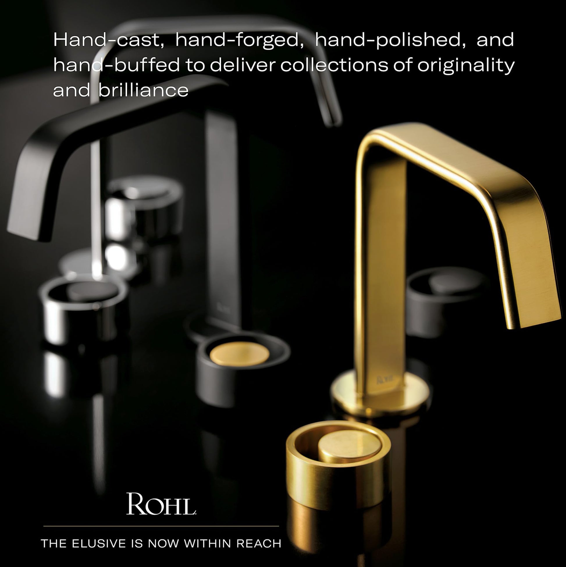 Polished chrome single-function hand shower with curved spout and cylindrical handle displayed with matching bathroom fixture