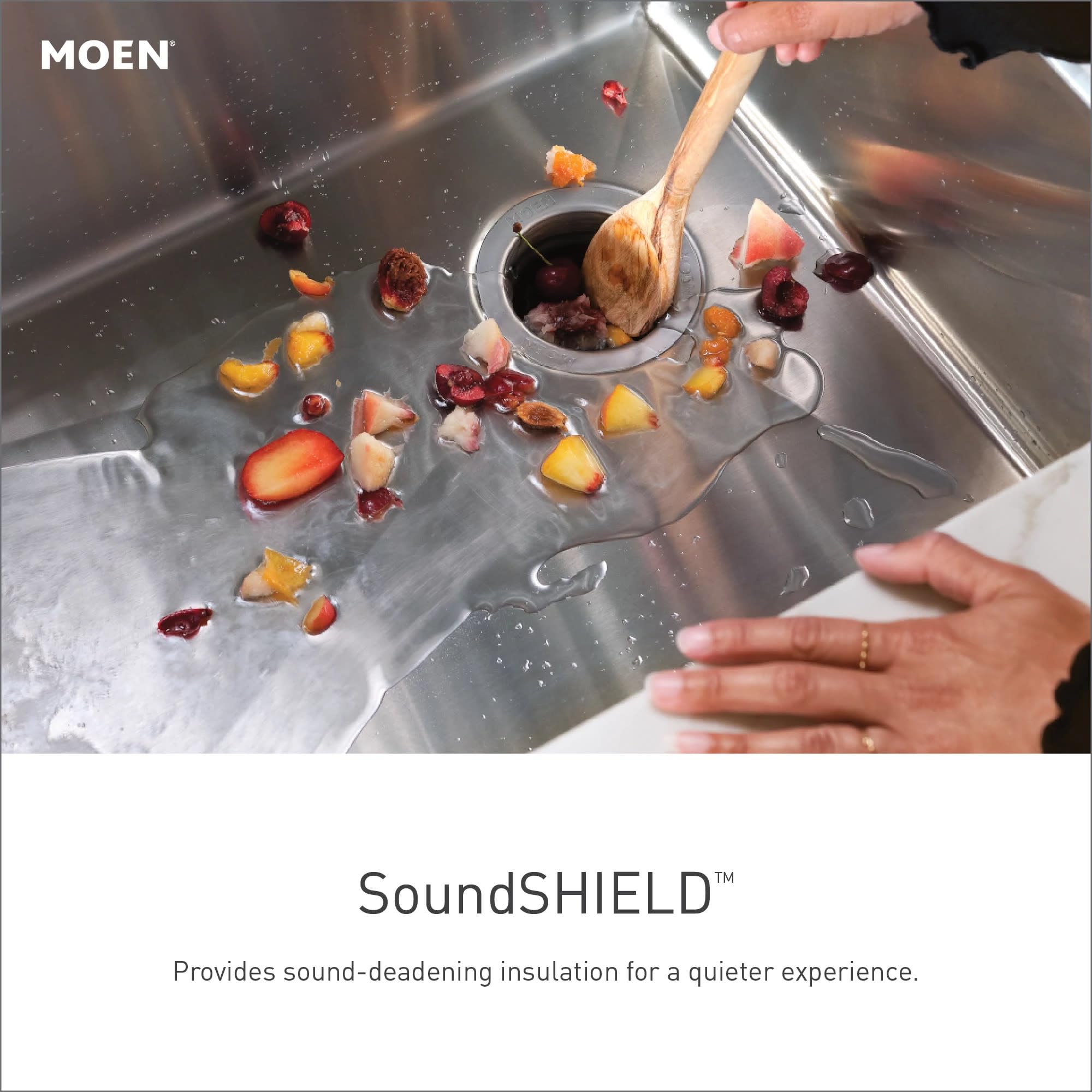 Moen Luxe Chef 18 Gauge Stainless Steel Undermount 33" x 19" Double Bowl Workstation Kitchen Sink Includes Cutting Board Flexible Drying Rack Colander Bottom Sink Grid and Drain in Stainless - GS182040BUX