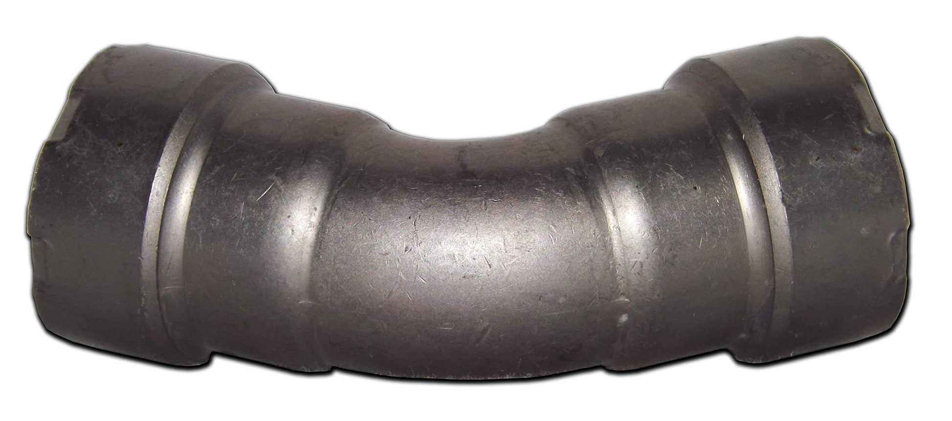 Metallic 45-degree elbow fitting with two press connection ends and grip rings on each side.