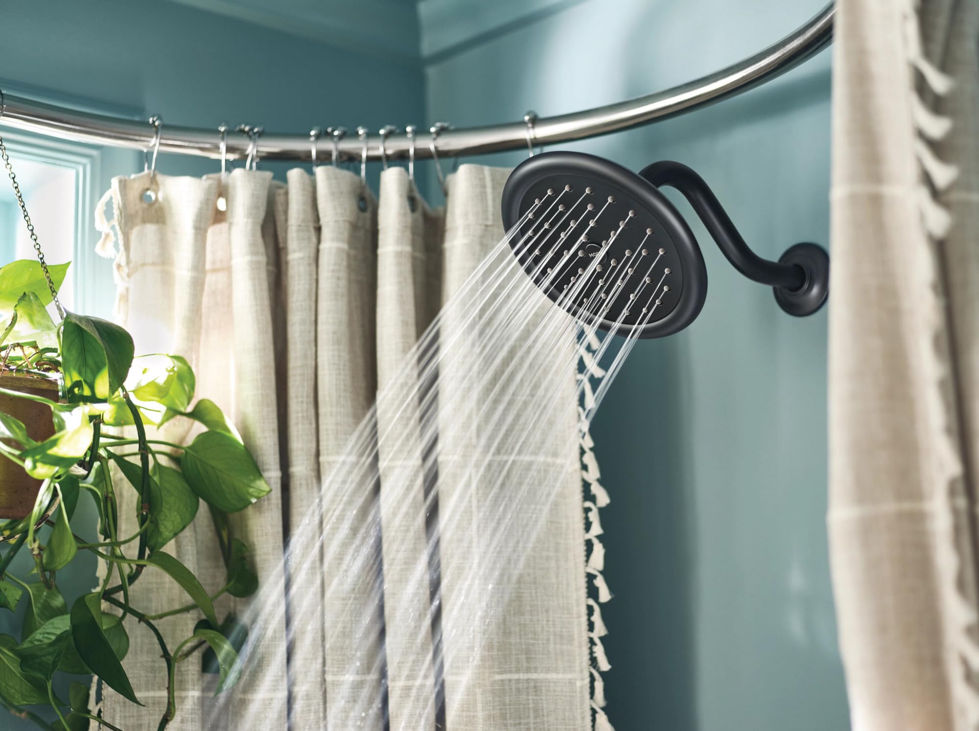 Moen Belfield M CORE 2 Series 1 Handle Shower Trim Kit with Eco Performance Showerhead in Matte Black - UT2312EPBL