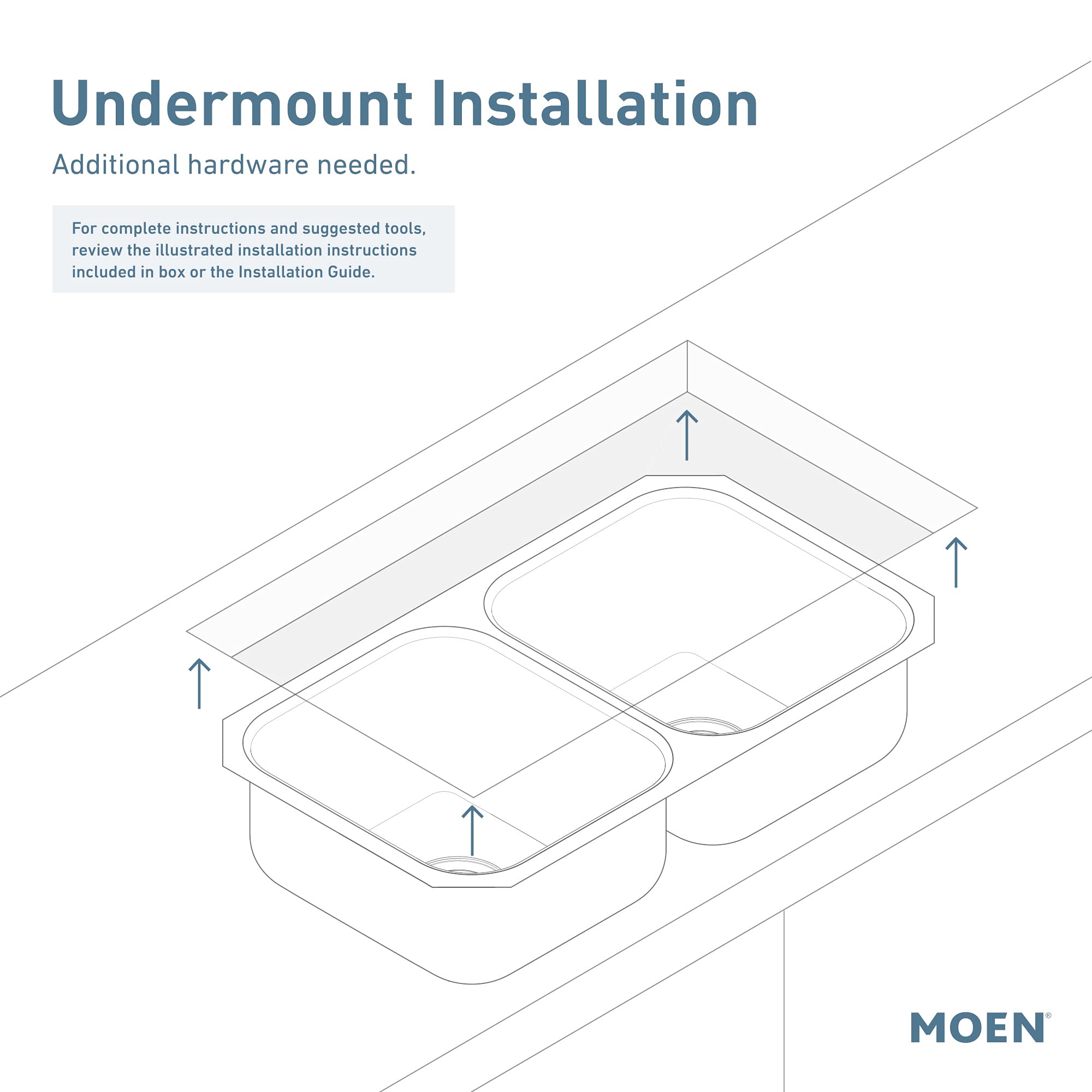 Moen Prep 18 Gauge Stainless Steel Dual Mount 33" x 22" x 9" Double Bowl Low Divide Kitchen Sink with Bottom Grids Included in Stainless - GS182082B