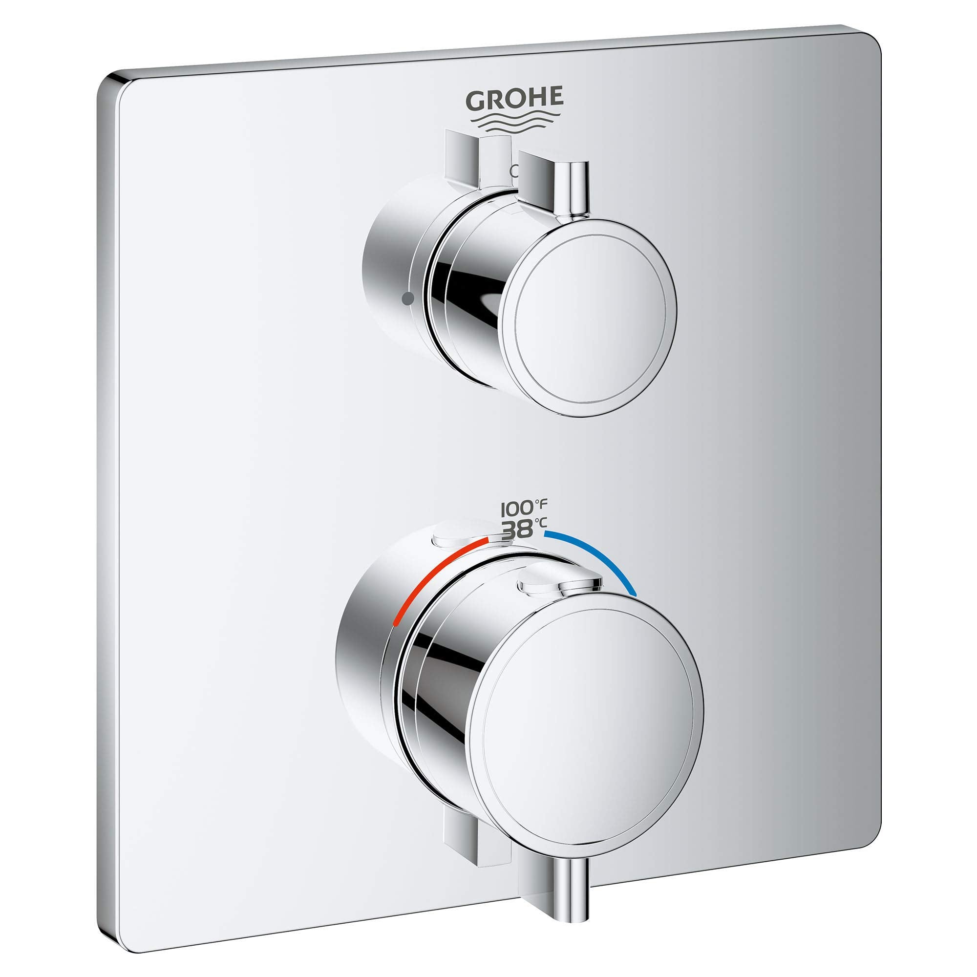 Grohe Grohtherm 24111000 Dual Function 2-Handle Thermostatic Valve Trim in Grohe Chrome