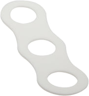 White rubber gasket with three oval-shaped holes aligned vertically.