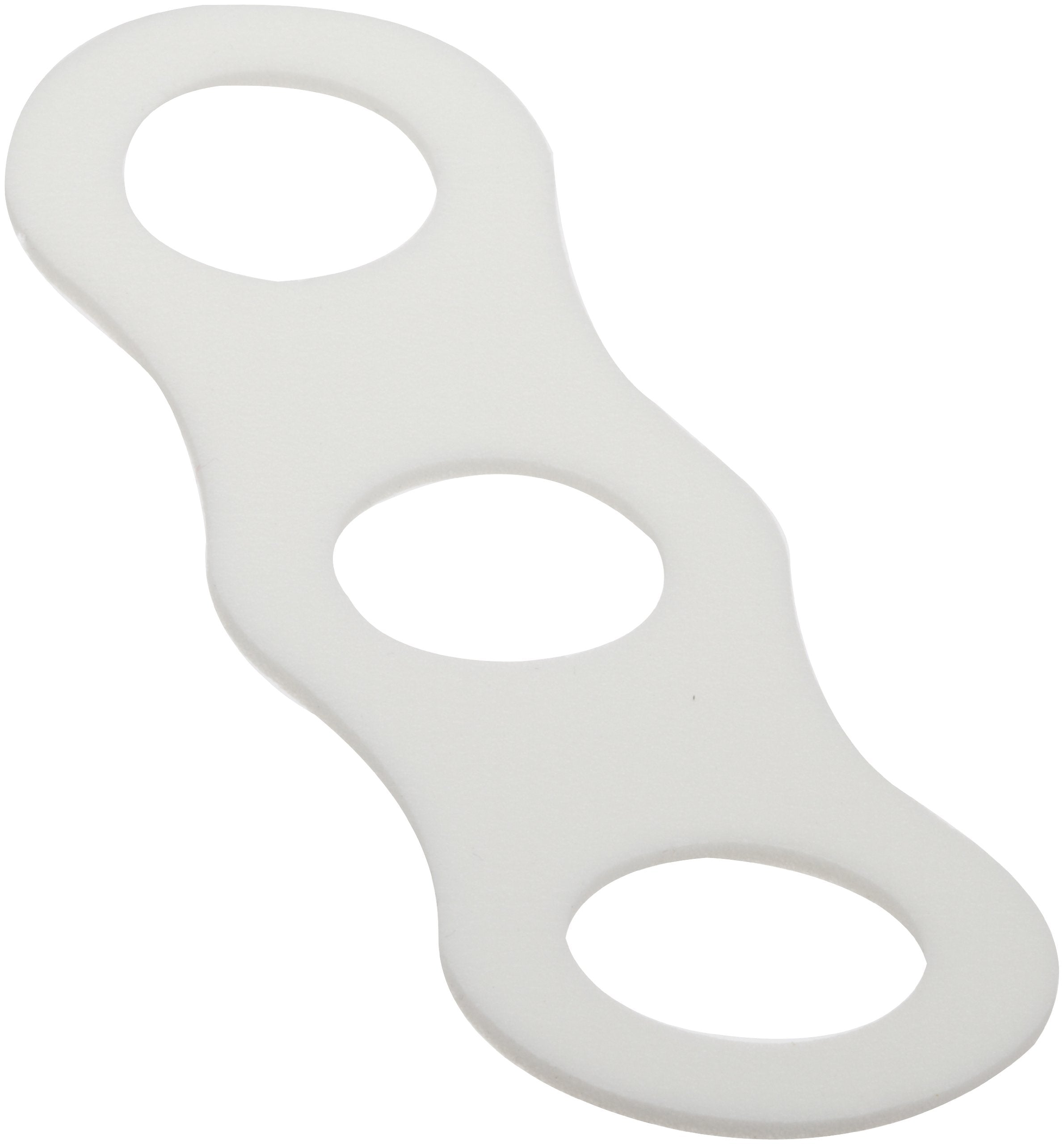 White rubber gasket with three oval-shaped holes aligned vertically.