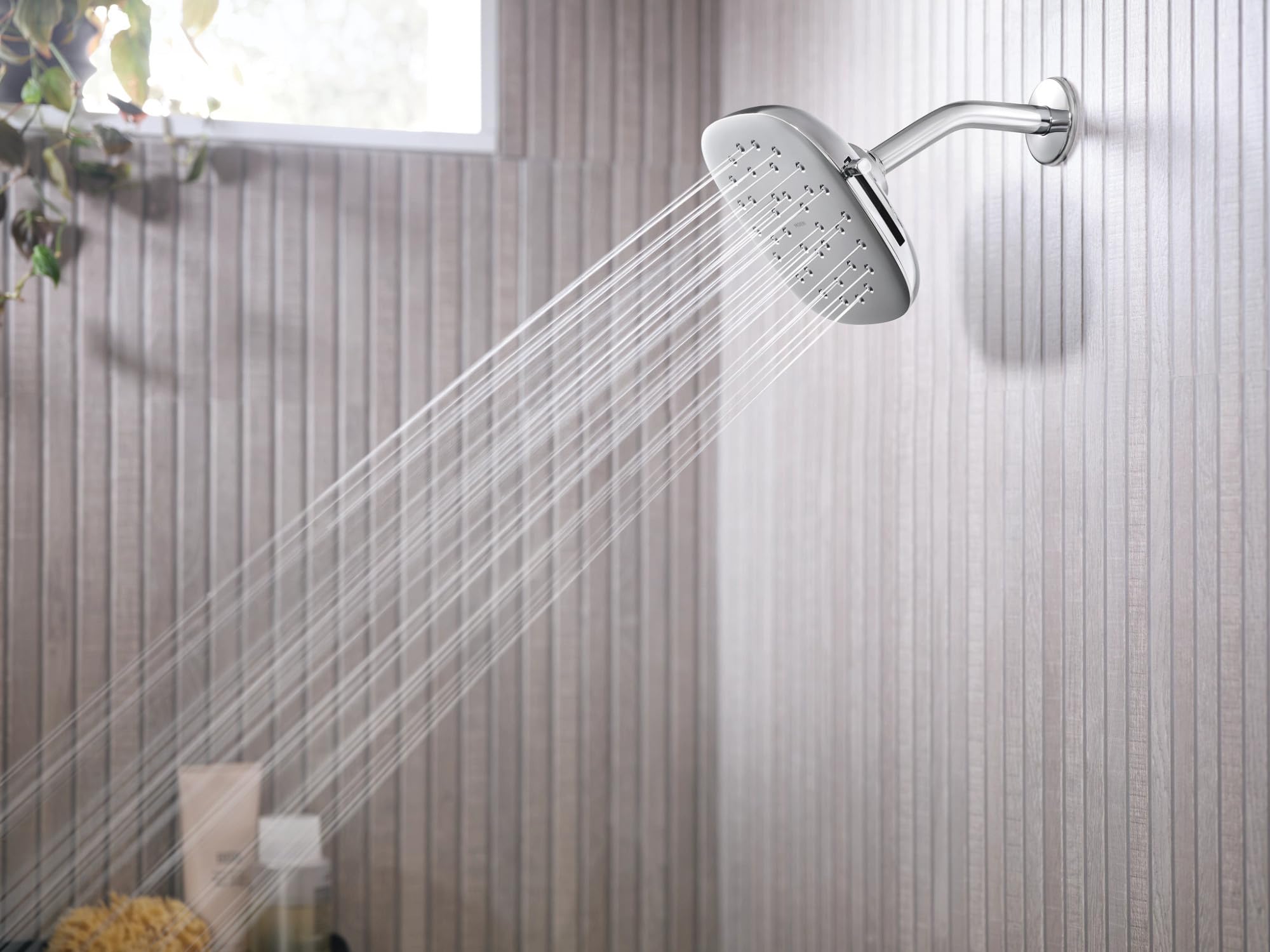 Moen Verso Eco Performance Infiniti Dial Square Rain Shower Head 7 Inch Diameter Spray Head in Chrome - 220R5EP