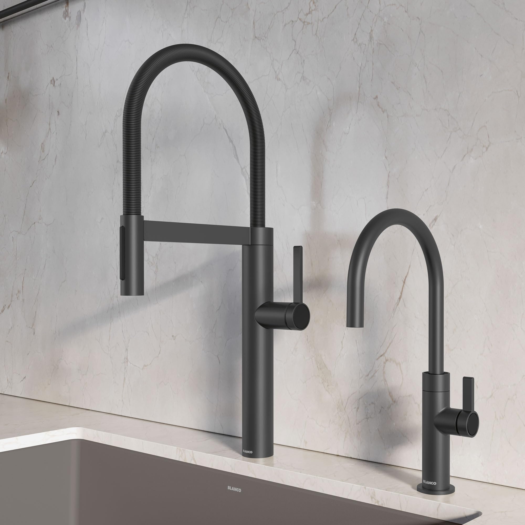Blanco Pull-Down Semi-Pro Kitchen Faucet 1.5 GPM in Matte Black - 527474