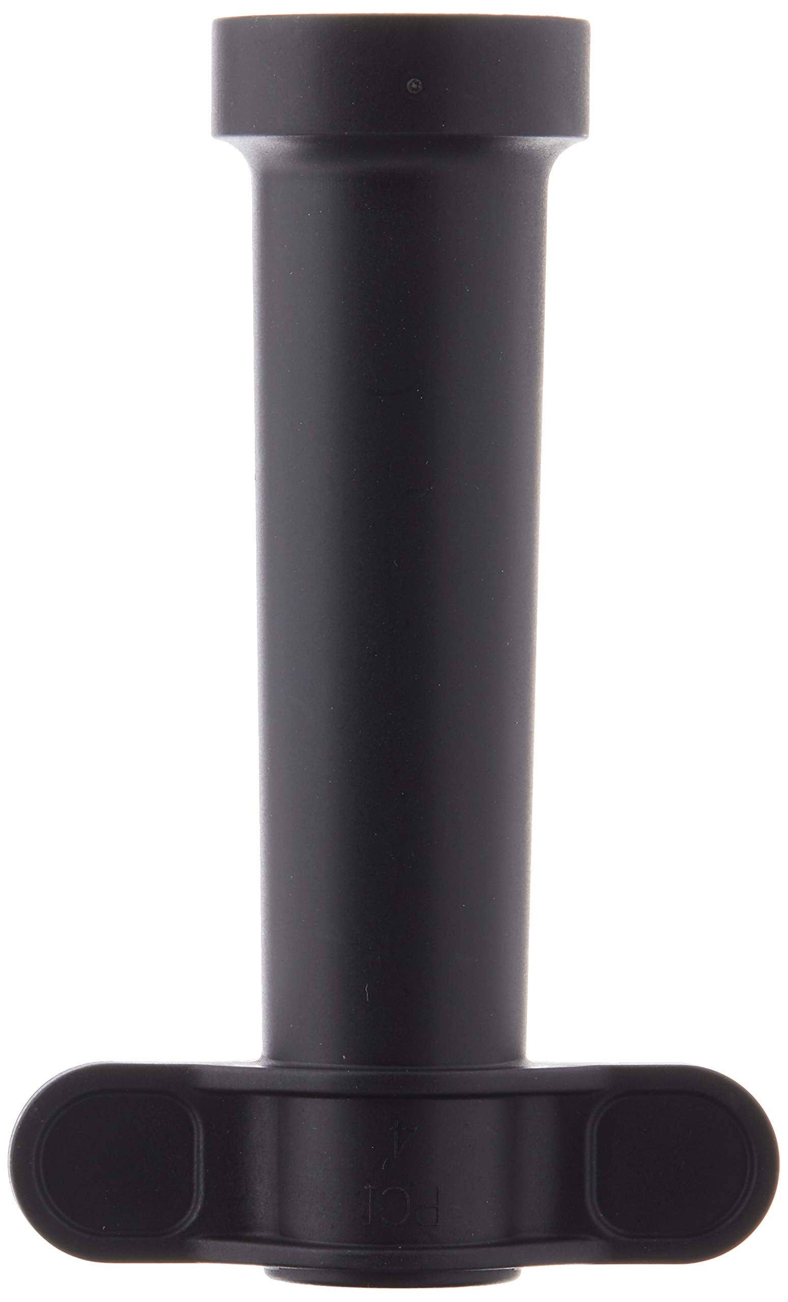 Black plastic wrench tool with cylindrical shaft and two oval-shaped gripping handles at base.