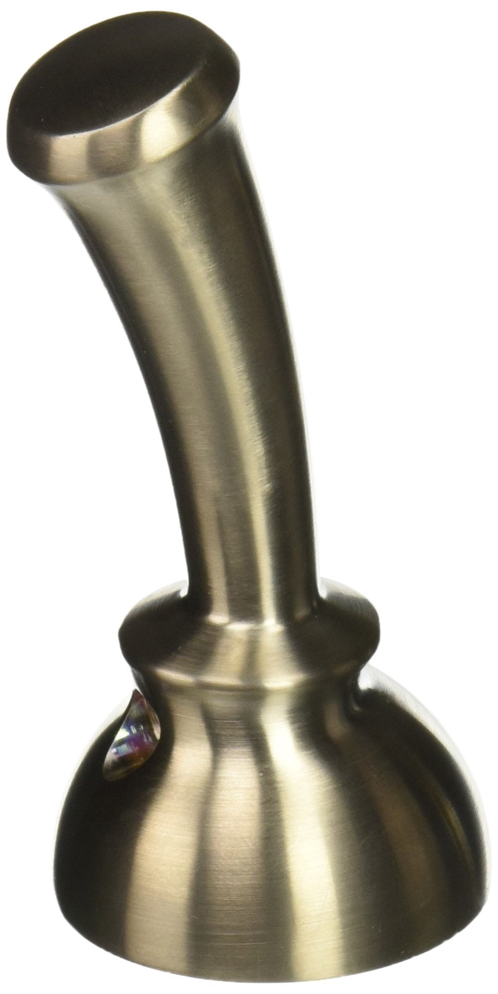 Stainless steel metal lever handle with cylindrical shaft and rounded dome base.