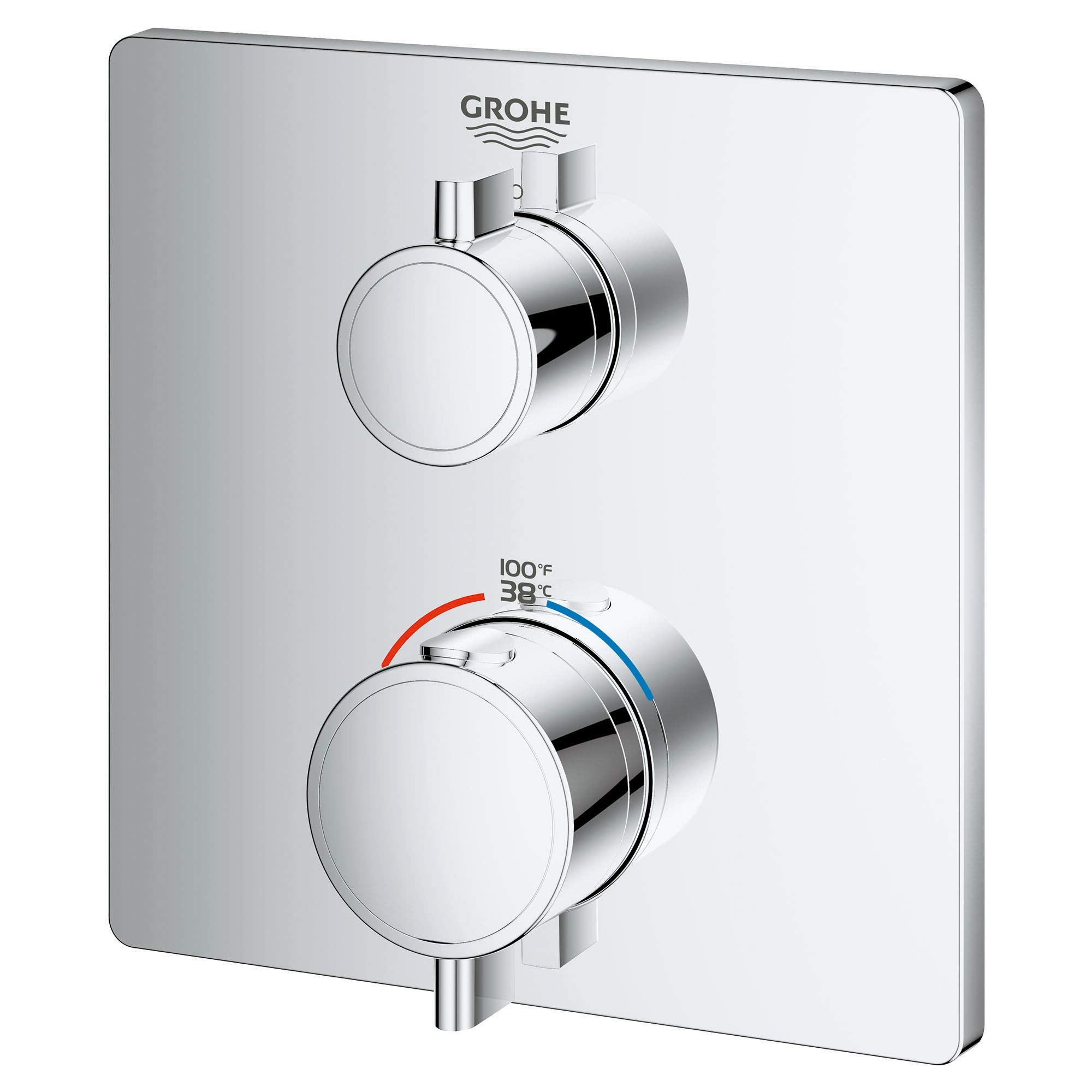 Grohe Grohtherm 24110000 Single Function 2-Handle Thermostatic Valve Trim in Grohe Chrome