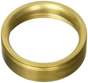Polished brass ring-shaped bonnet with grooved detail band and hollow center opening.