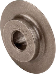 Metal cutting wheel with central hub and RIDGID branding, replacement part for E1240 pipe cutter.