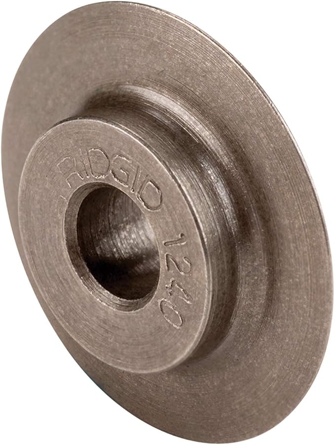 Metal cutting wheel with central hub and RIDGID branding, replacement part for E1240 pipe cutter.