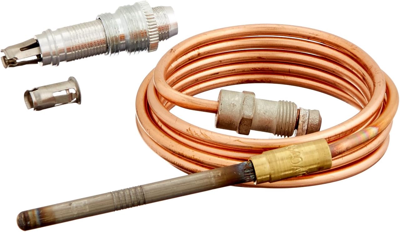 Honeywell thermocouple assembly with copper tubing, metal connector, and probe tip components.