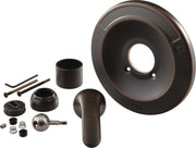 Venetian bronze tub and shower renovation kit components including escutcheon, spout, handle, mounting hardware, and fastener