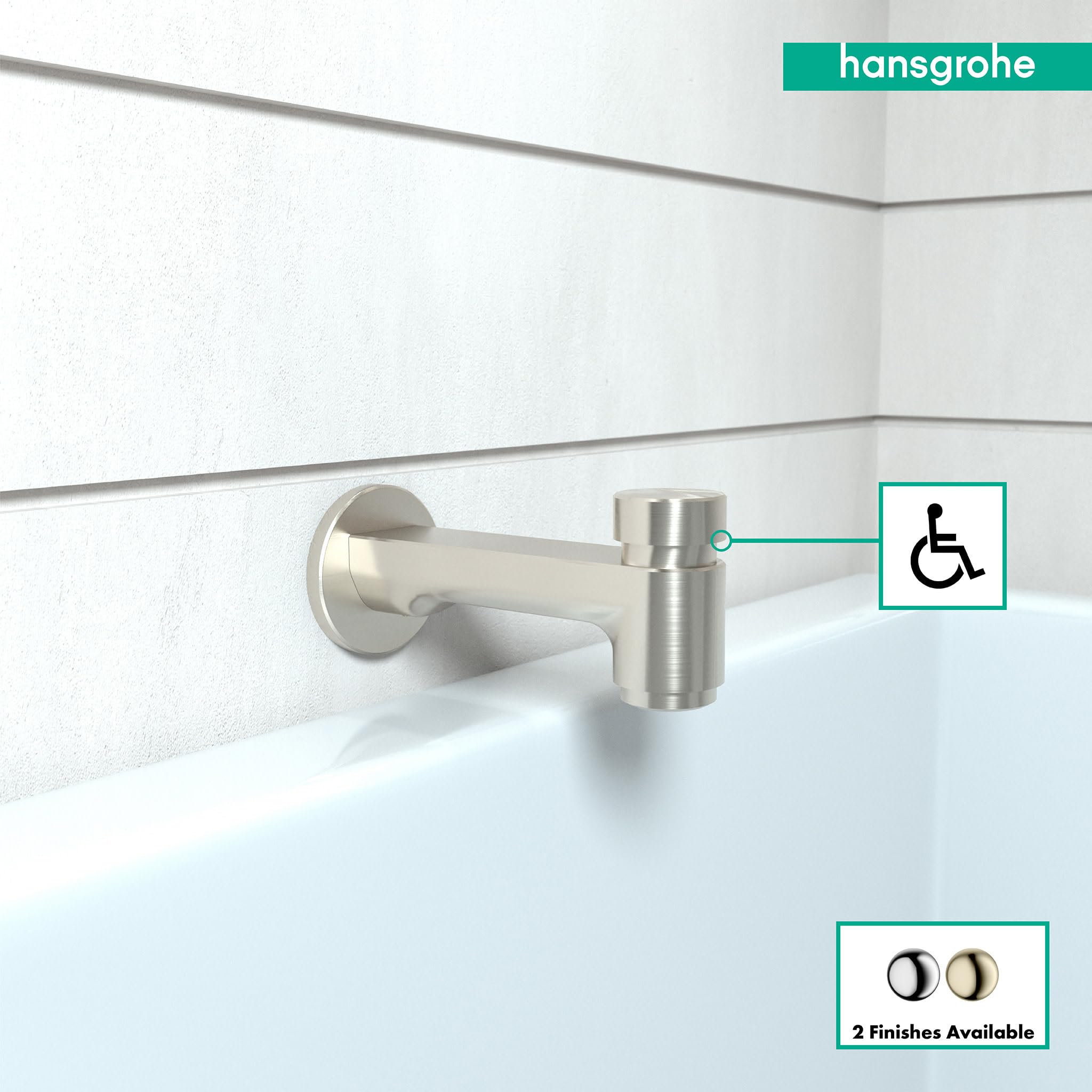 Hansgrohe 14414821 Metris S Tub Spout with Diverter in Brushed Nickel