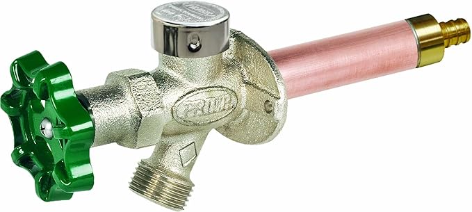 Prier Diamond Series 8 inch Anti-Siphon Freezeless Wall Hydrant with 1/2 inch PEX Adapter - C-144X08