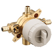 Moen M CORE 4 Port Tub and Shower Pre Fabricated Mixing Valve with Crimp Ring PEX Connections and Stops - U140XS