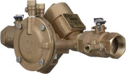 Bronze FEBCO 825FBV reduced pressure zone backflow preventer with 1-1/4 inch threaded connections and dual check valves.