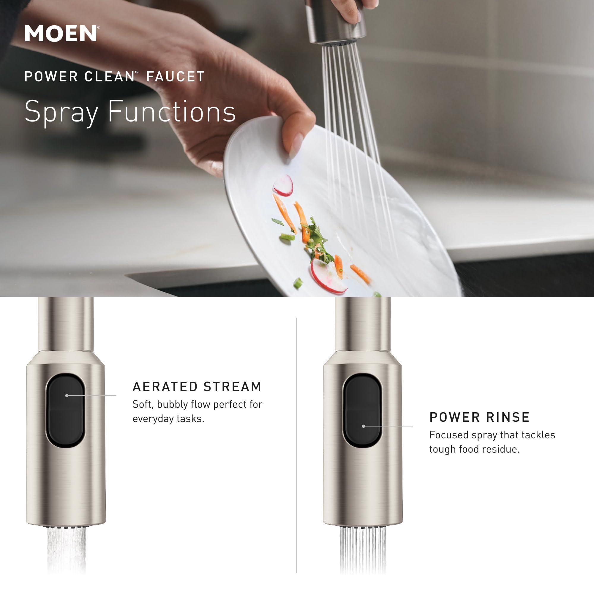 Moen Spot Resist Stainless Motionsense Wave Sensor Touchless One Handle High Arc Spring Pulldown Kitchen Faucet with Sprayer in Spot Resist Stainless - 5923EWSRS