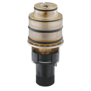 Grohe 47881000 thermostatic cartridge with brass and mesh components, black rubber base and connector.