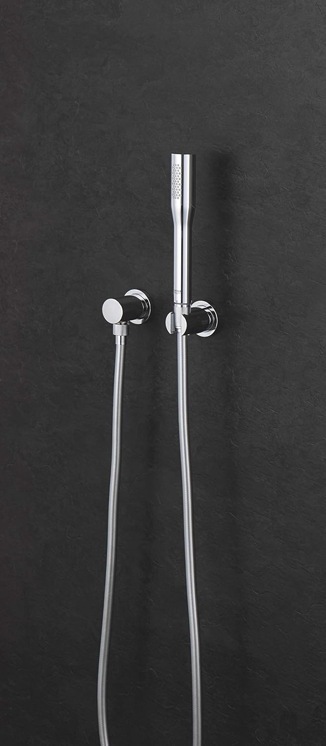 Grohe 27074000 Rainshower Wall Hand Shower Holder Round In Starlight Chrome Finish
