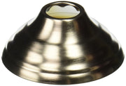 Stainless steel dome-shaped shower flange with brushed finish and center opening.