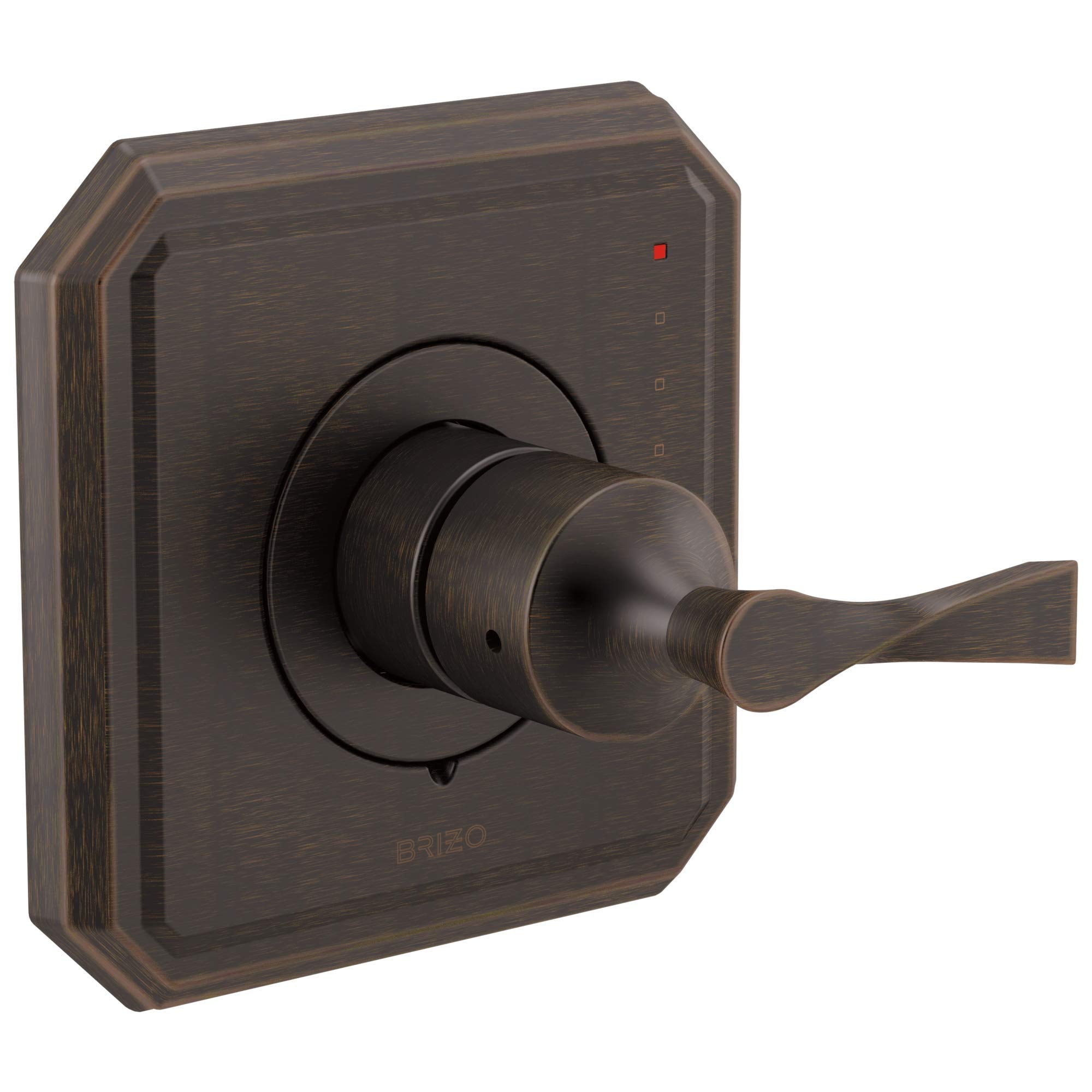 Brizo Virage pressure balance valve trim with lever handle in oil-rubbed bronze finish.