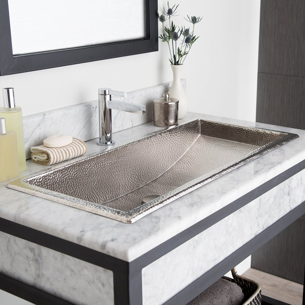 Native Trails CPS500 Trough 30" Bathroom Sink: Brushed Nickel