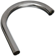 Curved stainless steel kitchen faucet spout assembly with angled aerator outlet in Arctic finish.