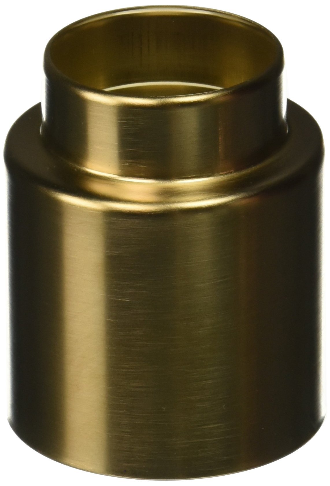 Champagne bronze cylindrical trim sleeve with brushed finish and stepped top edge for tub and shower installation.