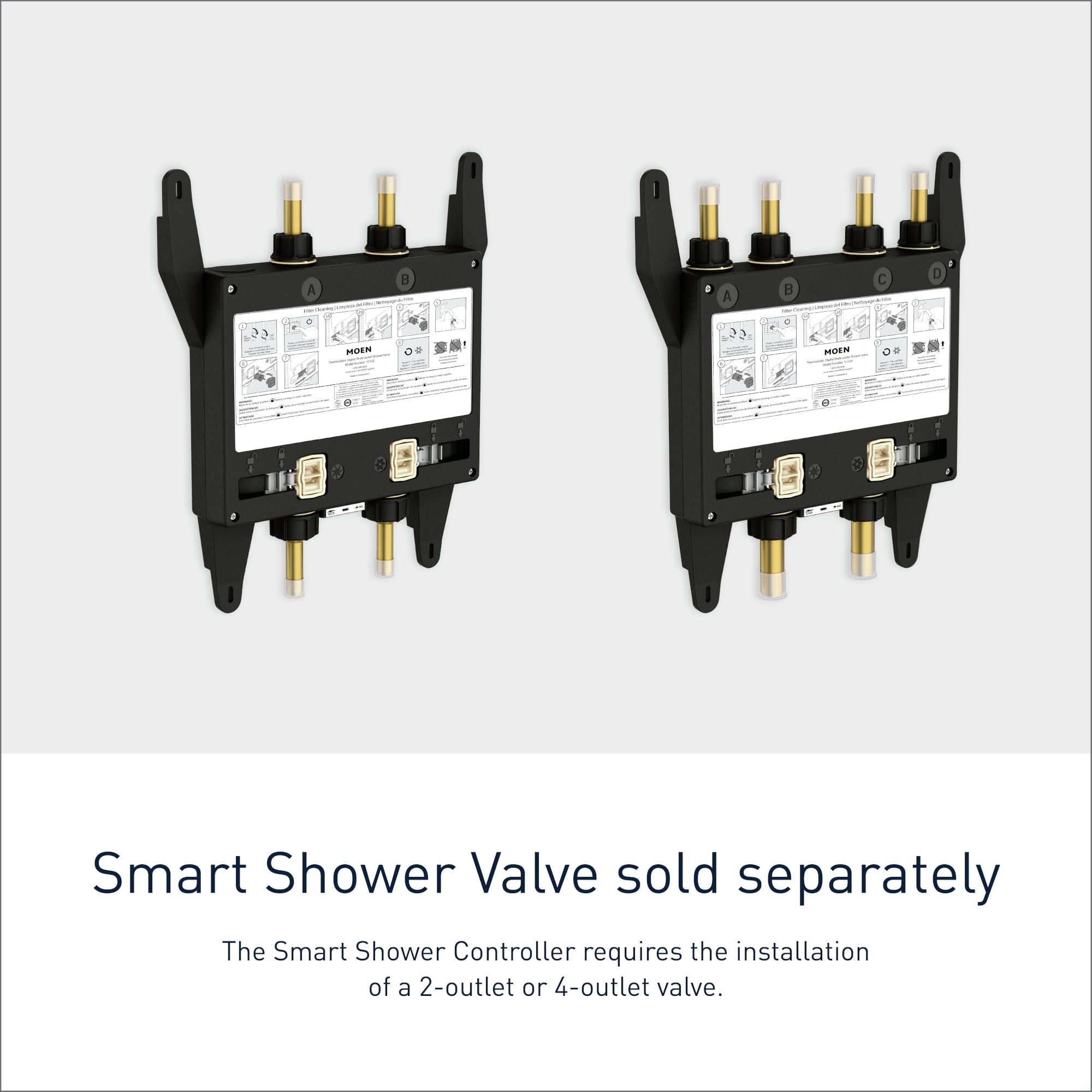 Moen Smart Shower 4 Outlet Digital Water Controller for Thermostatic Shower Valve in Matte Black - TS3304BL